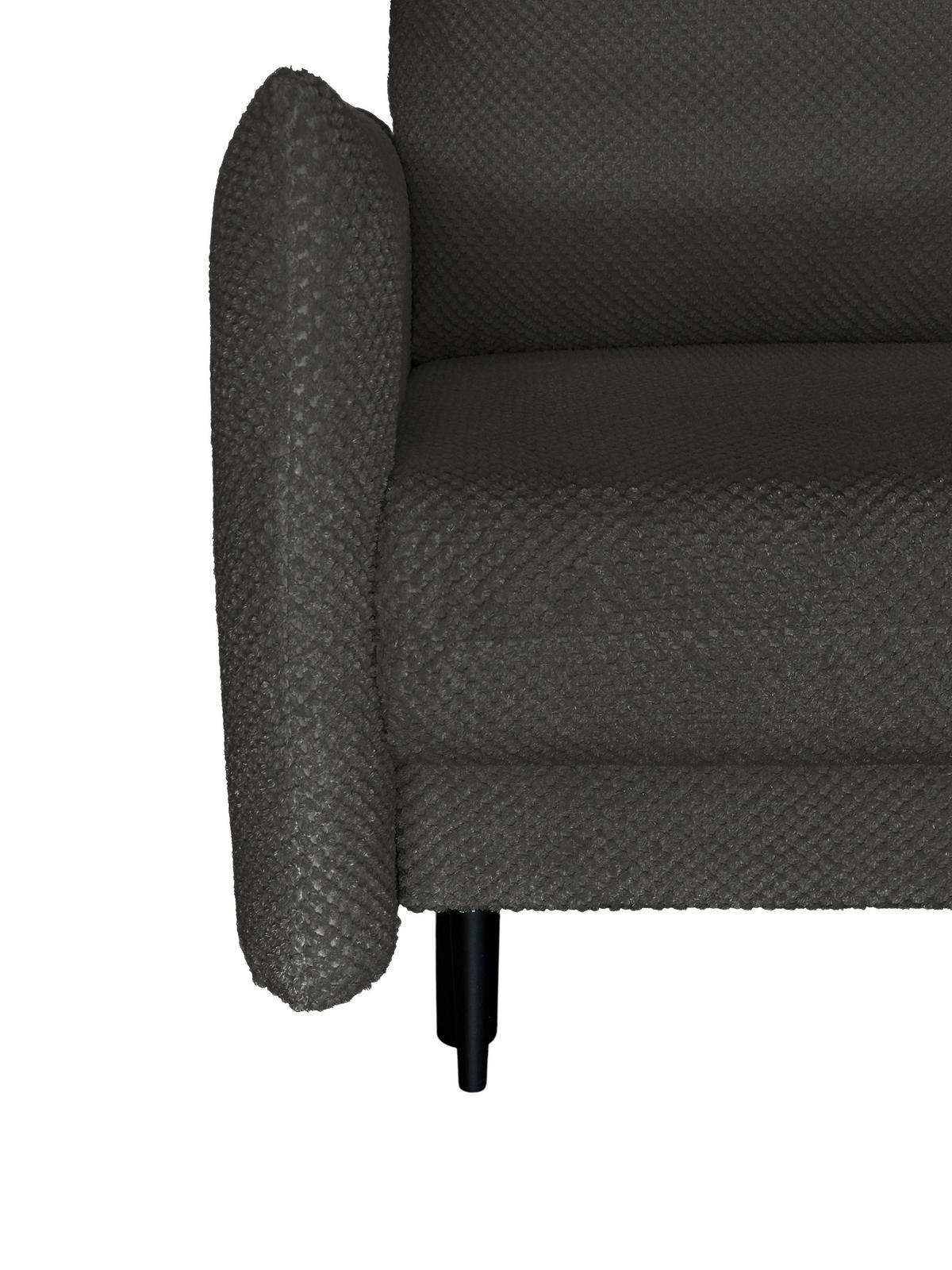 Schlafsofa Mit Bettkasten Rose Dunkelgrau B: 218 Cm - Dunkelgrau/Schwarz, Design, Textil (218/96/102cm) - MID.YOU