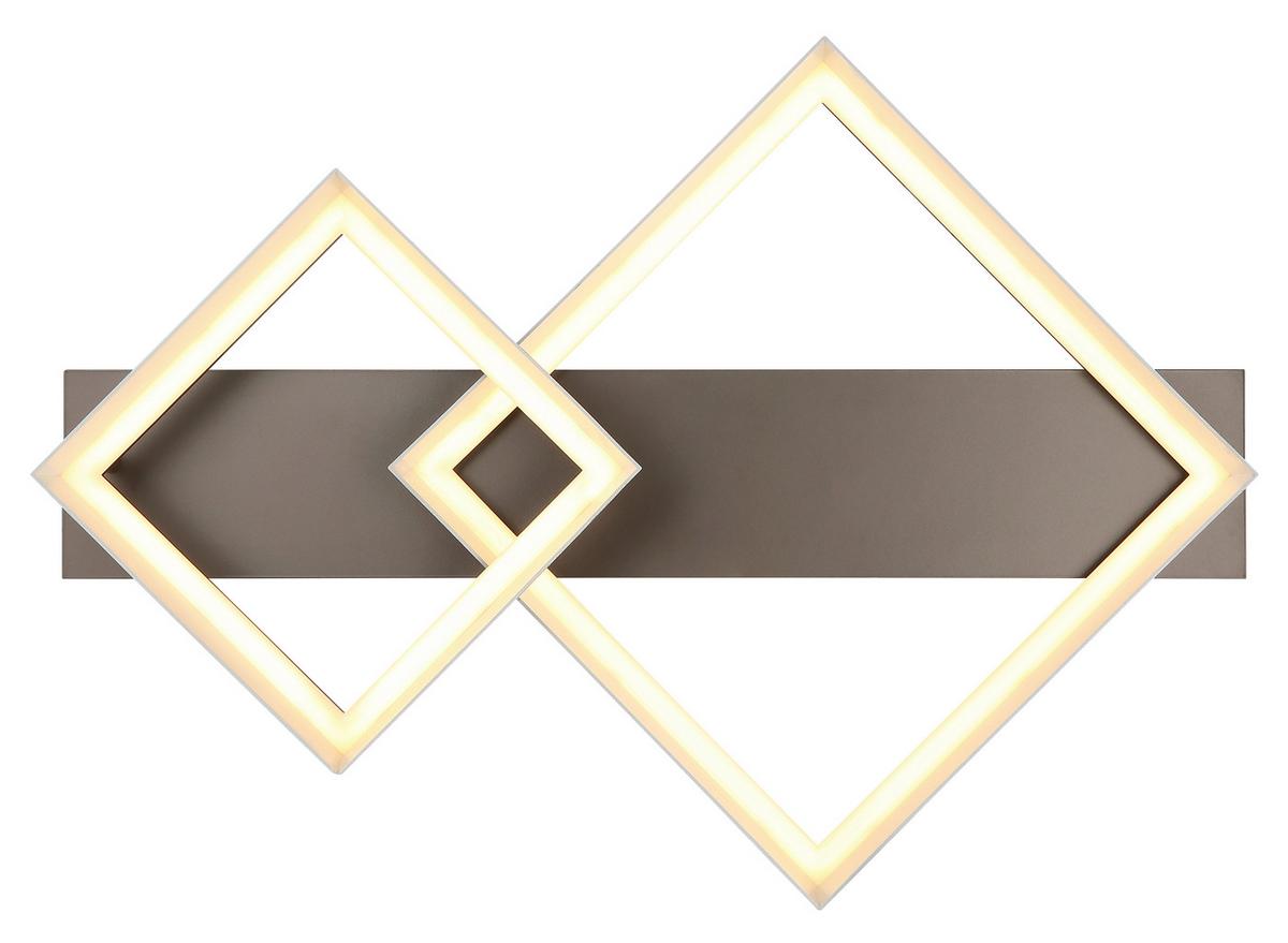 LED-Deckenleuchte 3000k, Warmweiß - Braun/Weiß, Design, Kunststoff/Metall (68,5/49,5/12cm) - Globo