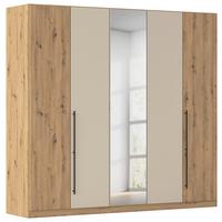 Kleiderschrank Safari mit Spiegel B: 226 cm - Champagner/Eiche Artisan, KONVENTIONELL, Holzwerkstoff (226/210/54cm)