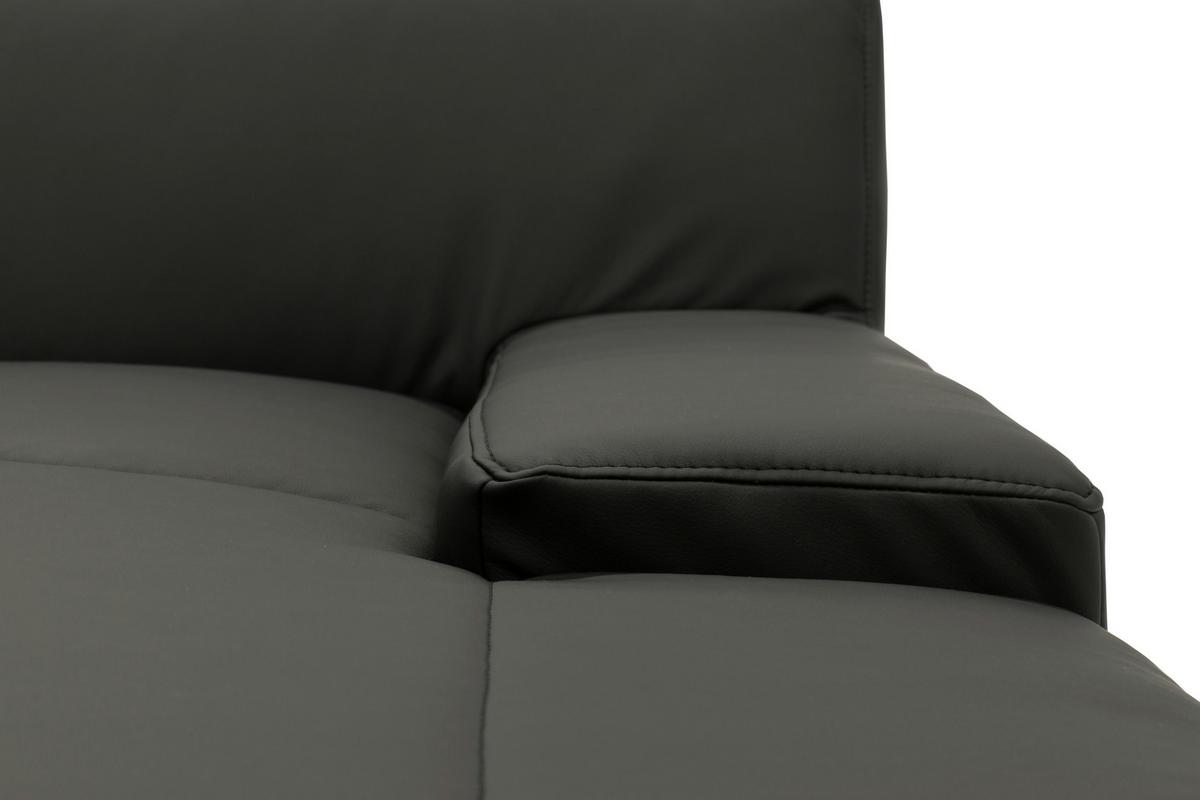 Ecksofa Mit Schlaffunktion Norma Schwarz Lederlook - Wengefarben/Schwarz, Design, Textil (268/153cm) - MID.YOU