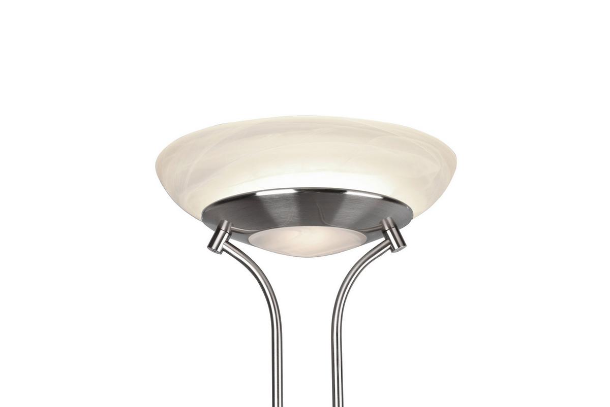 Led-stehlampe Dimmbar Weiß/nickelfarben, Flexarm - Weiß/Nickelfarben, Basics, Glas/Metall (32,5/180cm)