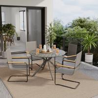 Gartentisch Marbella - Schwarz/Grau, MODERN, Kunststoff/Metall (113/74cm) - Beldano