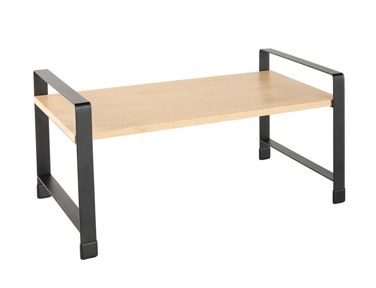 Kuchyňský regál RITA - 1 - černá/přírodní barvy, Moderní, kov/přírodní materiály (40/20/23cm) - Mömax