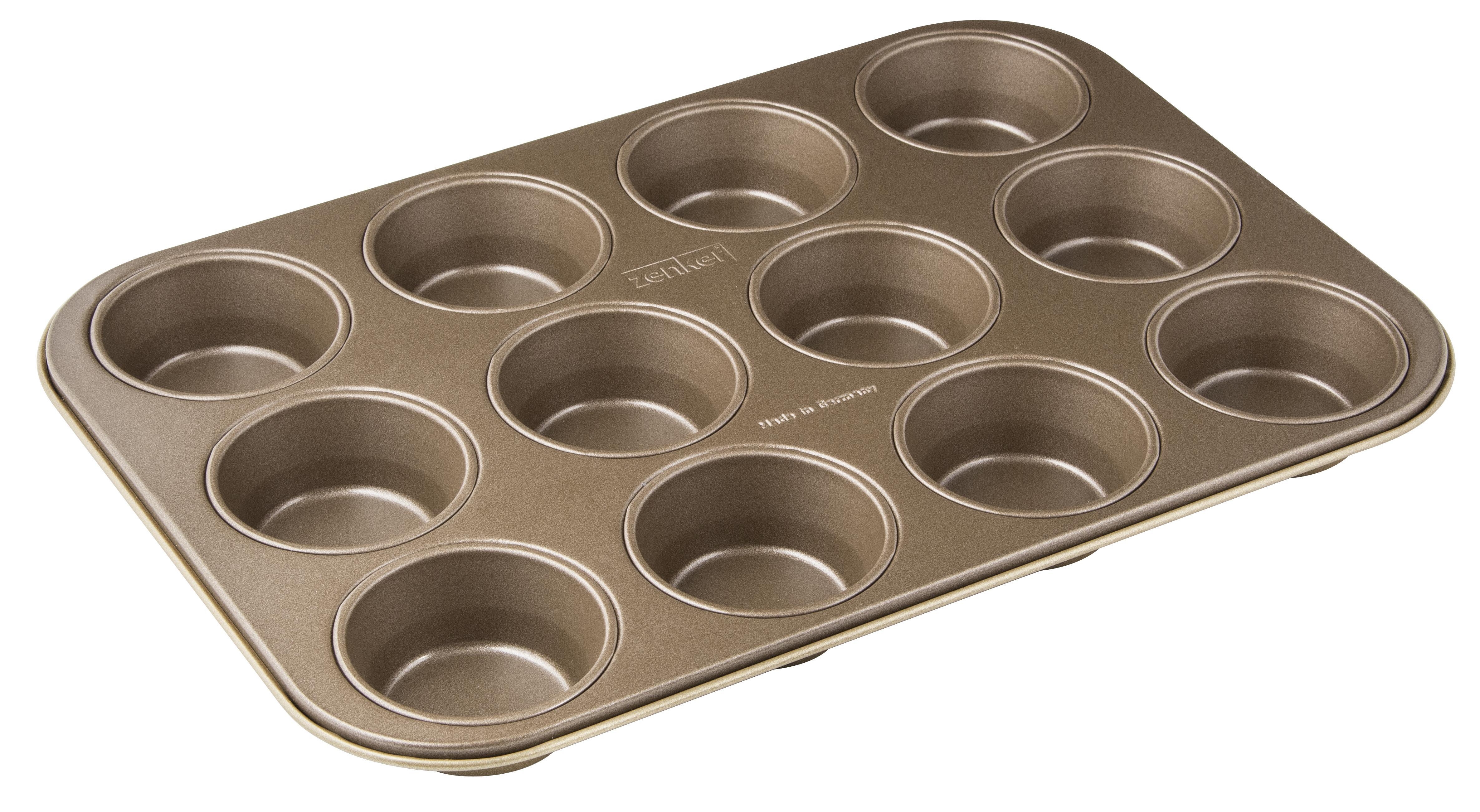 Muffinform Lxbxh: 38,5x26,5x3 Cm Mit Antihaftbeschichtung - Goldfarben, Metall (38,5/26,5/3cm)