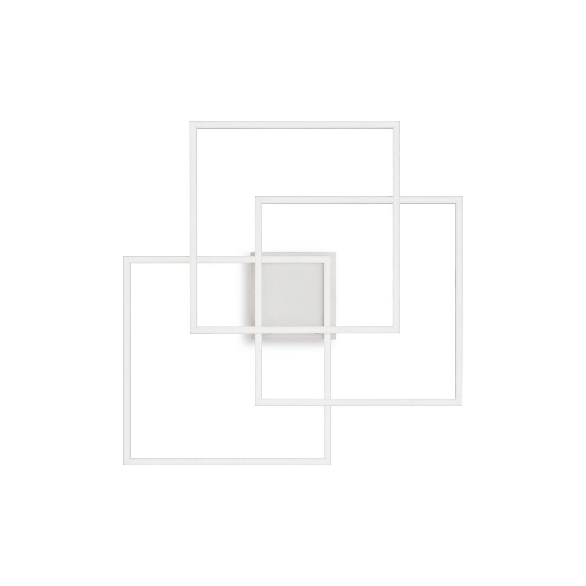 LED-Deckenleuchte Bianco Weiß B: 59,5 cm - Weiß, Design, Kunststoff/Metall (59/59,5/9cm) - Ideal Lux