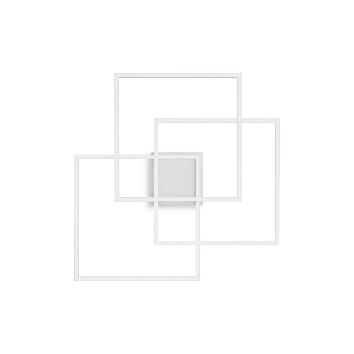 Led-deckenleuchte Bianco Weiß B: 59,5 Cm - Weiß, Design, Kunststoff/Metall (59/59,5/9cm) - Ideal Lux