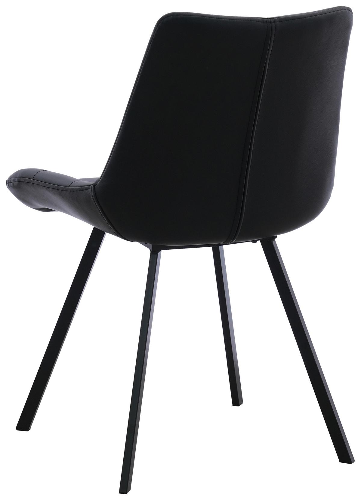 Stuhl Fritz Schwarz B: 54 cm - Schwarz, MODERN, Textil/Metall (54/86/62cm) - MID.YOU