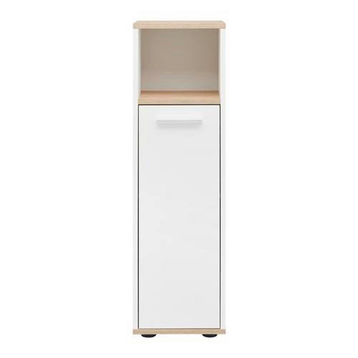 Midischrank Yasmin Bxh 30x102cm Weiß/eiche Dekor - Eichefarben/Schwarz, Basics, Holzwerkstoff (30/102/28,3cm) - MID.YOU