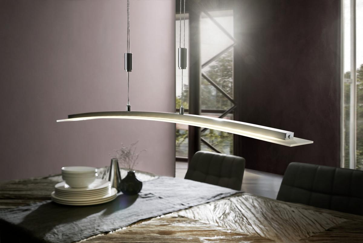 LED-Hängeleuchte Metis H: 80- 150 cm 1-Flammig dimmbar - Chromfarben, KONVENTIONELL, Metall (90/9/80-150cm) - Fischer & Honsel