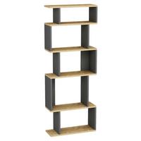 Regal Eros Narrow Standregal - Eiche dunkel/Anthrazit, Design, Holzwerkstoff (60/160/22cm) - Livetastic