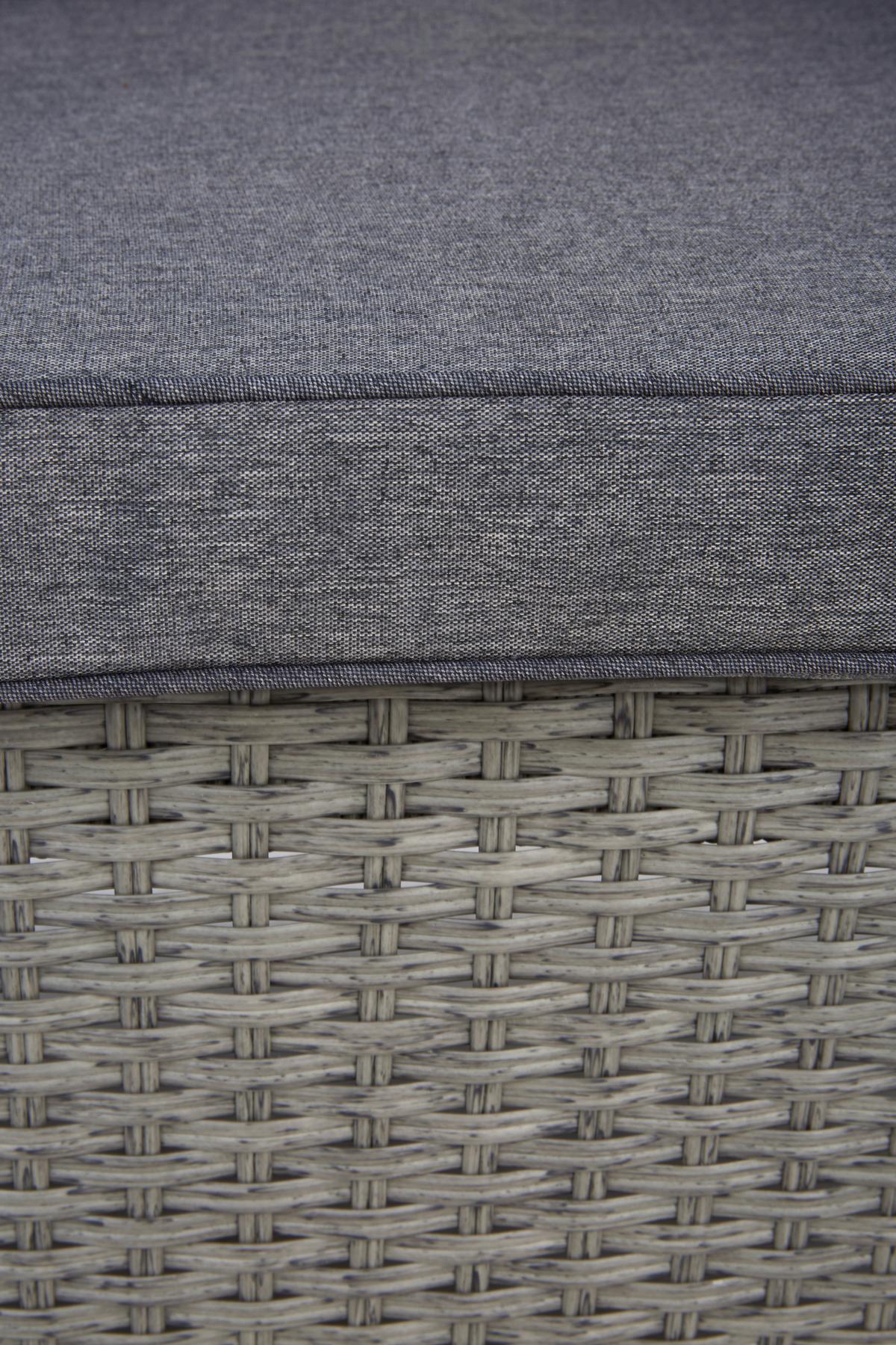 Loungegarnitur 6-Tlg Athena in Rattan-Optik mit Kissen - Schwarz/Grau, MODERN, Glas/Kunststoff - Beldano