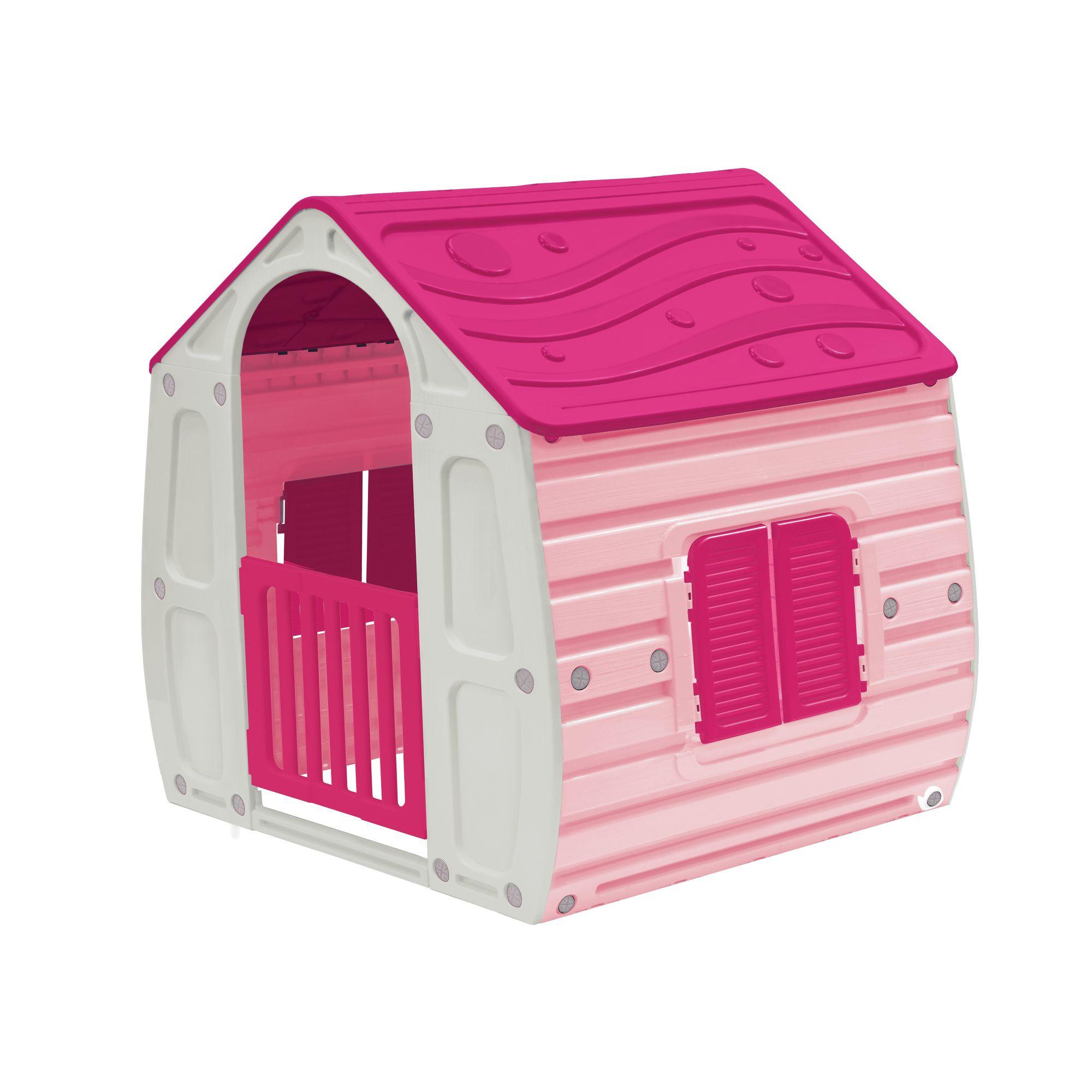 Spielhaus Laura - Pink/Hellrosa, KONVENTIONELL, Kunststoff (102/90/109cm) - BUNINO
