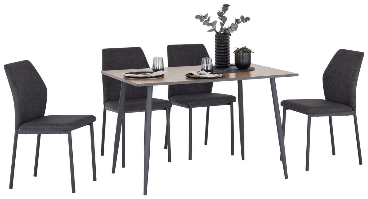 Esstisch Tom 120x76x80 Cm Naturfarben/schwarz - Schwarz/Naturfarben, KONVENTIONELL, Holzwerkstoff/Metall (120/76/80cm)
