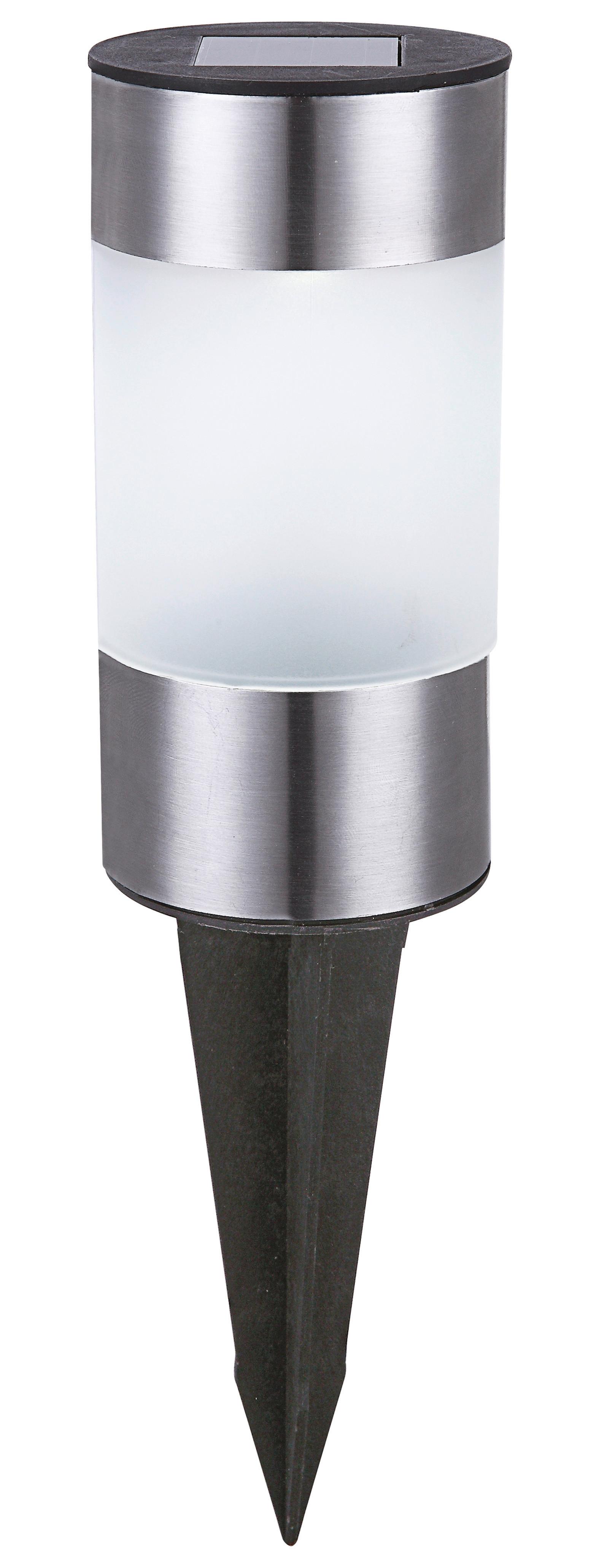 Solarleuchte mit Erdspieß Weiß Caissa 1xled H: 23,5cm - Weiß, KONVENTIONELL, Kunststoff/Metall (6,3/23,5cm) - Ondega