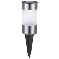 Solarleuchte Mit Erdspieß Weiß Caissa 1xled H: 23,5cm - Weiß, KONVENTIONELL, Kunststoff/Metall (6,3/23,5cm) - Ondega