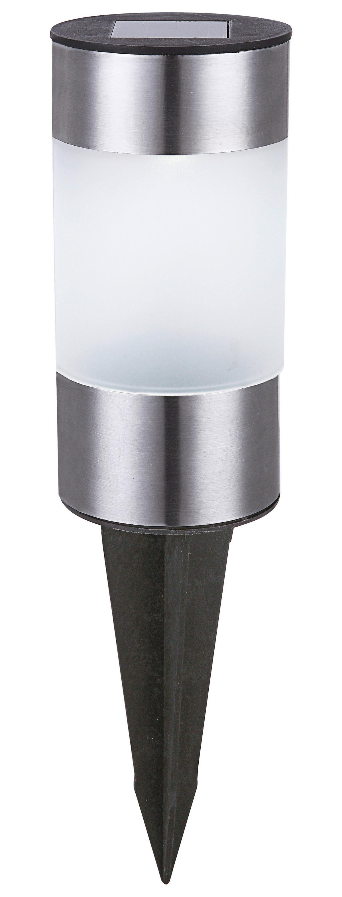 Solarleuchte Mit Erdspieß Weiß Caissa 1xled H: 23,5cm - Weiß, KONVENTIONELL, Kunststoff/Metall (6,3/23,5cm) - Ondega