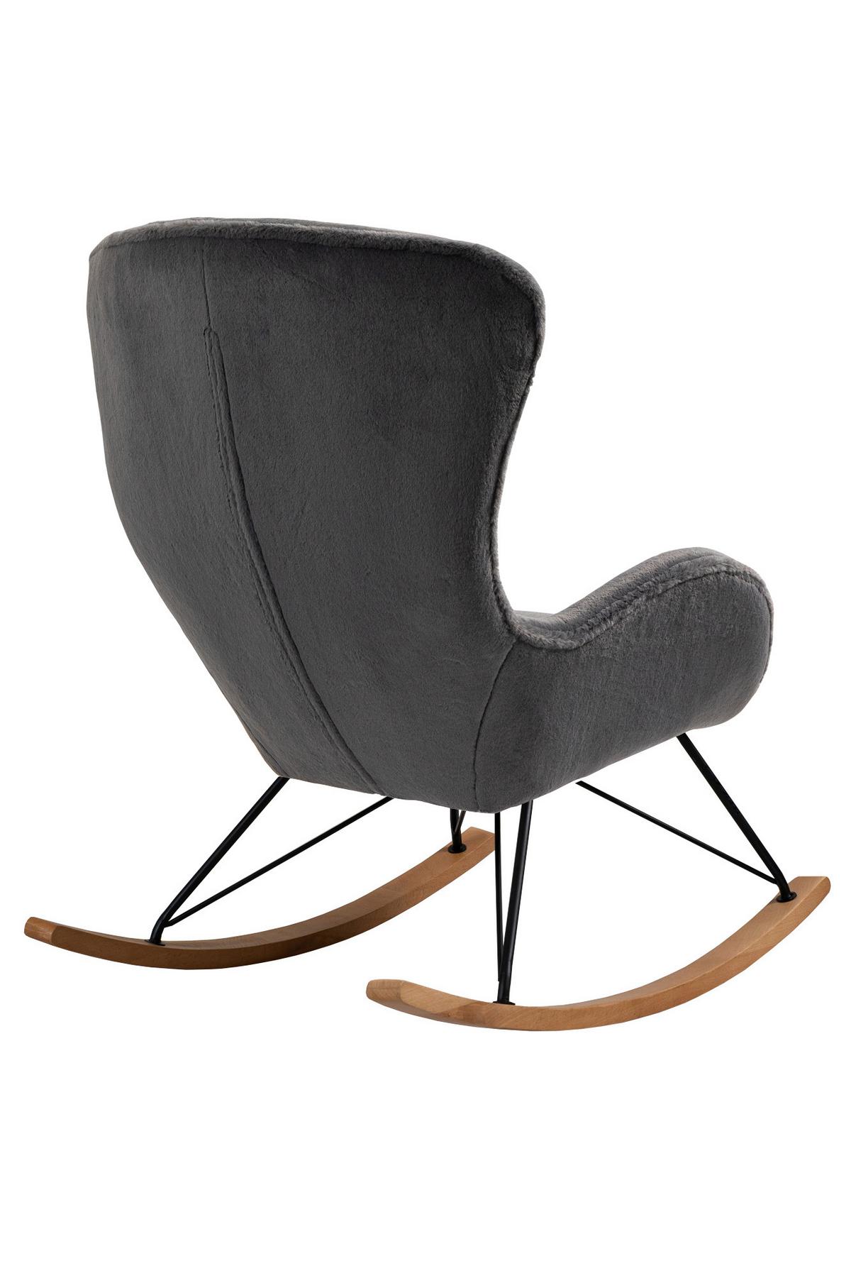 Schaukelstuhl Eiche Dekor, Dunkelgrau B:70cm - Eichefarben/Dunkelgrau, MODERN, Textil/Metall (70/102/94cm) - Livetastic