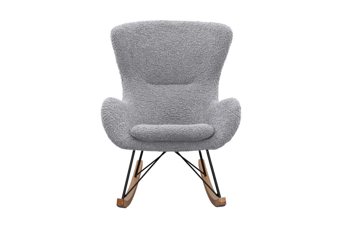 Schaukelstuhl Hellgrau B: 75 Cm - Eichefarben/Hellgrau, MODERN, Textil/Metall (75/106/102cm) - Livetastic