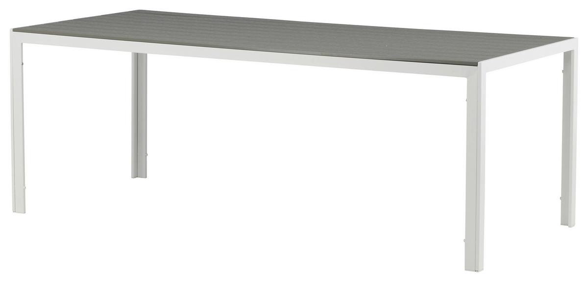 Gartentisch Break Metall L 205 Cm - Weiß/Grau, KONVENTIONELL, Metall (205/90/75cm) - Gardenson