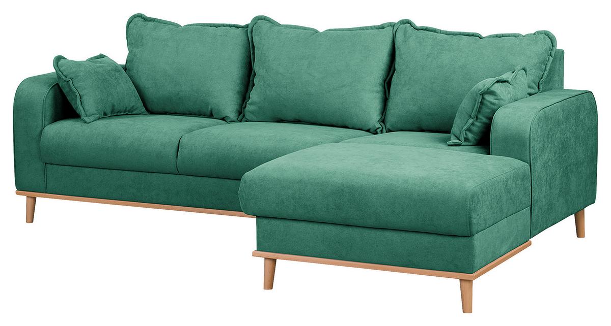 Ecksofa Beata Mintgrün S: 230x150 cm - Wengefarben/Mintgrün, Design, Textil (230/150cm) - Livetastic