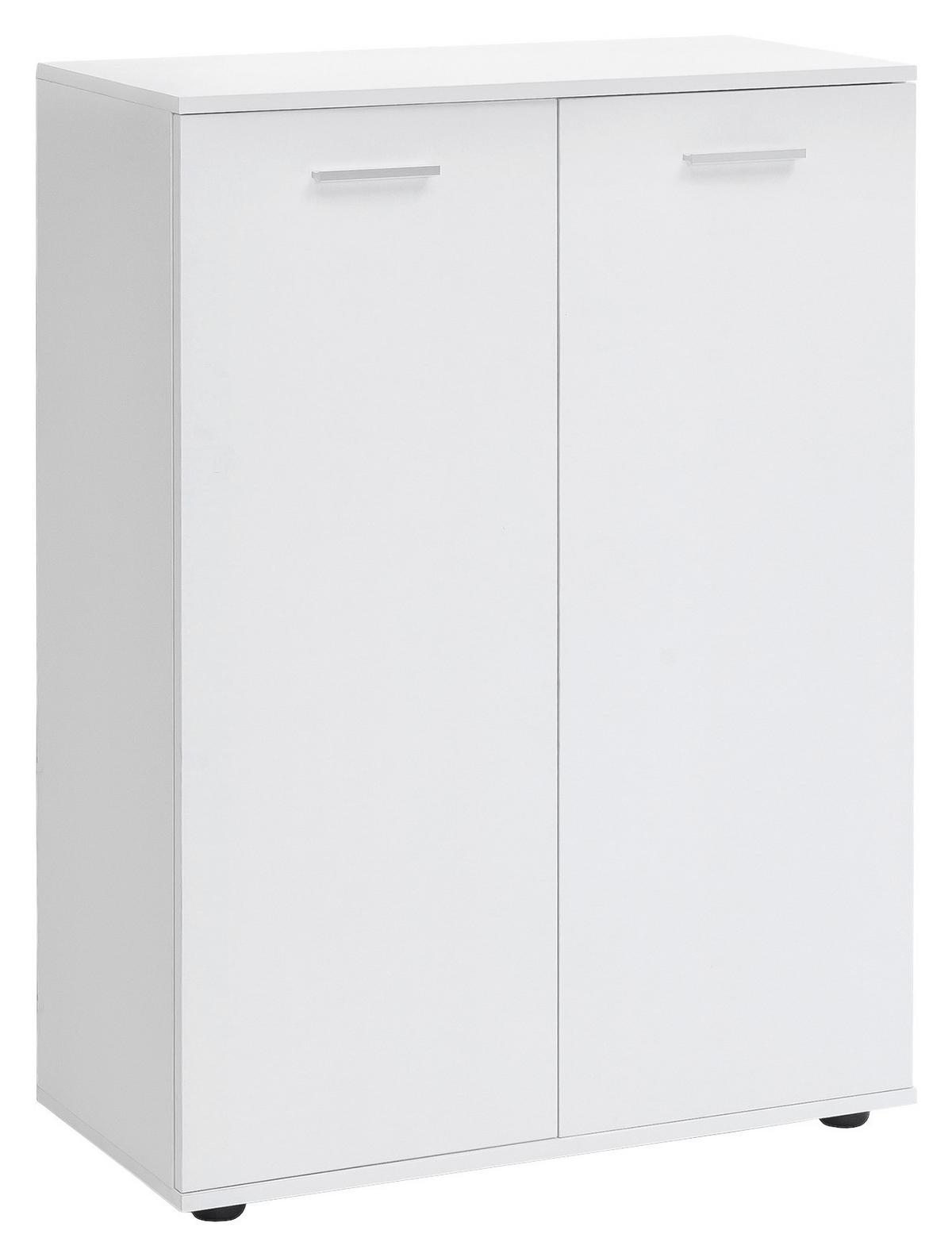 Komoda SVENJA bílá - barvy hliníku, Konvenční, kompozitní dřevo (71/104/35cm) - MID.YOU