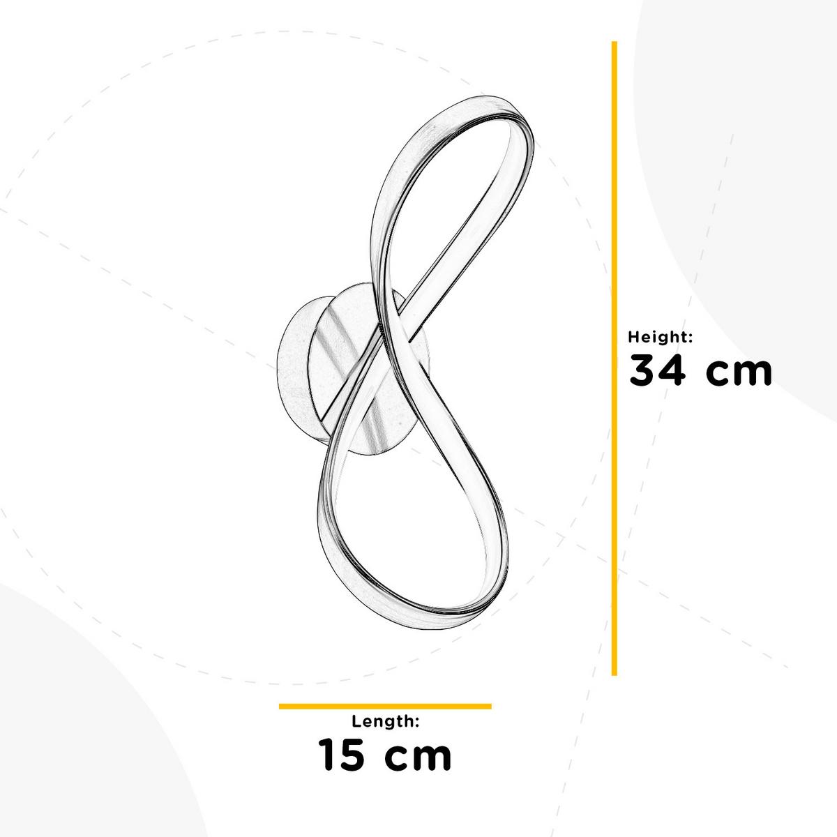 Wandleuchte 5050/Ap - Silberfarben, Design, Metall (15/15/34cm)