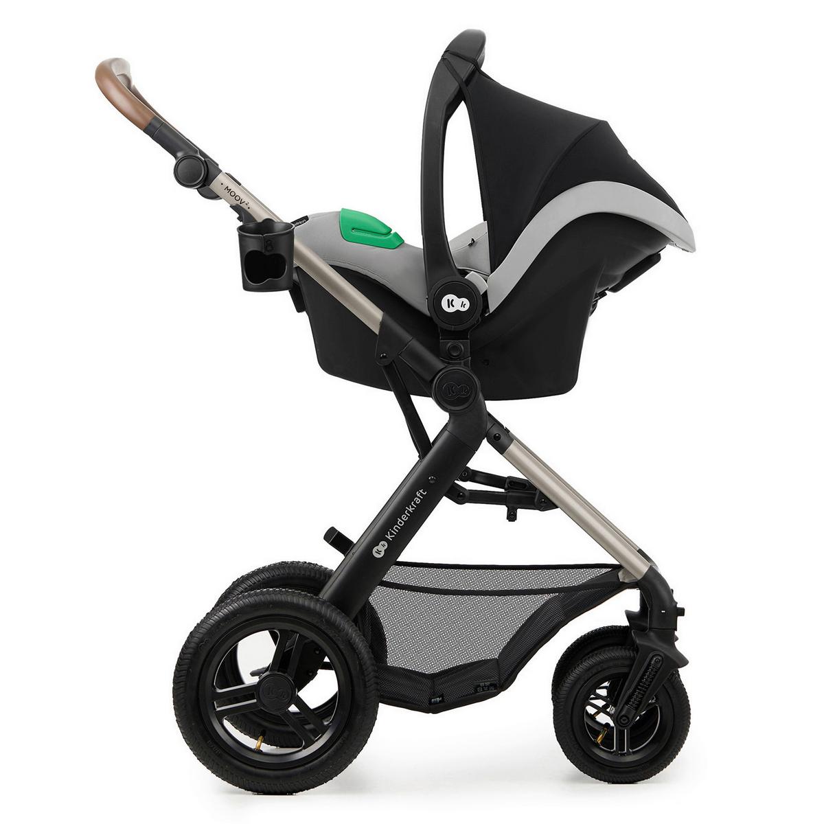 Kinderwagenset schwarz/grau 7 tlg. - Greige/Goldfarben, Basics, Textil/Metall (86,5/86,5/106cm) - Kinderkraft