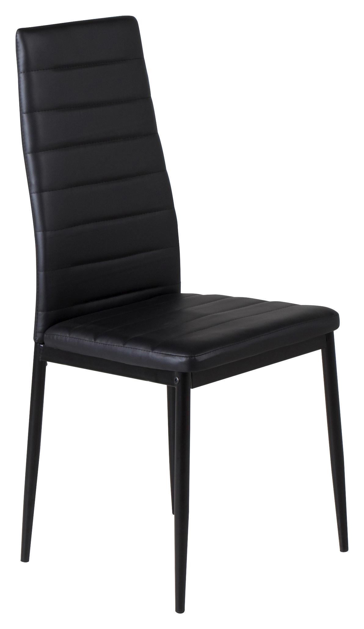Stuhl-Set Slim - Schwarz, Design, Textil/Metall (42/98/48cm) - Livetastic