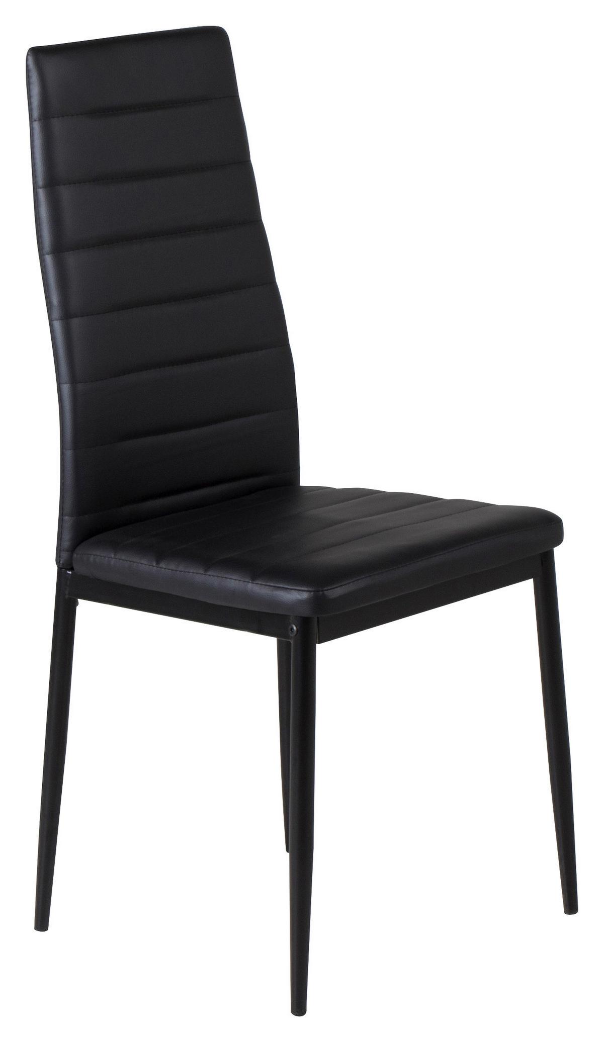 Stuhl-Set Slim - Schwarz, Design, Textil/Metall (42/98/48cm) - Livetastic