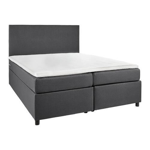 Posteľ boxspring FLORIN, 140x200, sivá - sivá, Modern, kompozitné drevo/textil (140/200cm)
