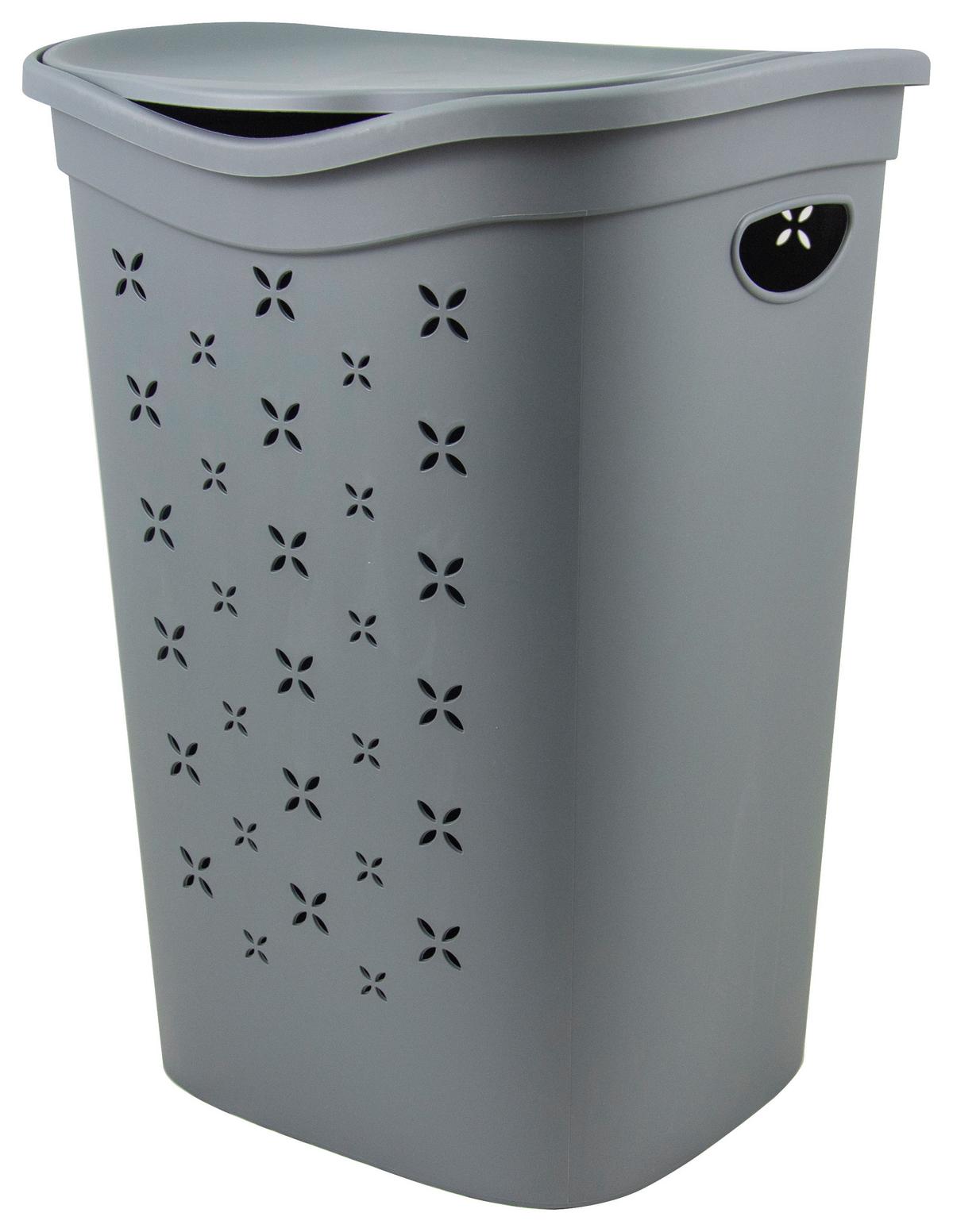 Wäschetonne Rosanna - Anthrazit/Weiß, KONVENTIONELL, Kunststoff (39,5/37/54cm) - Luca Bessoni