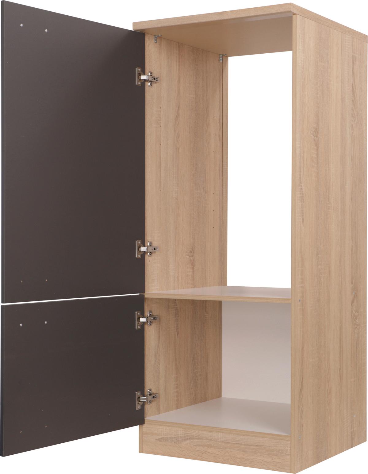 Geräteumbauschrank Merle Grau, Eiche Dekor B:60cm - Eichefarben/Grau, Basics, Holzwerkstoff (60/144,8/60cm) - Respekta