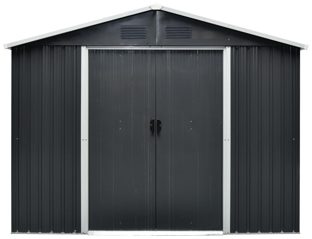 Gerätehaus Ohne Boden 301x214x238 Cm - Anthrazit/Weiß, Basics, Metall (301/214/238cm)