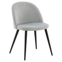 Stuhl-Set Velvet - Schwarz/Grau, Design, Textil/Metall (57/76,5/50cm) - Livetastic