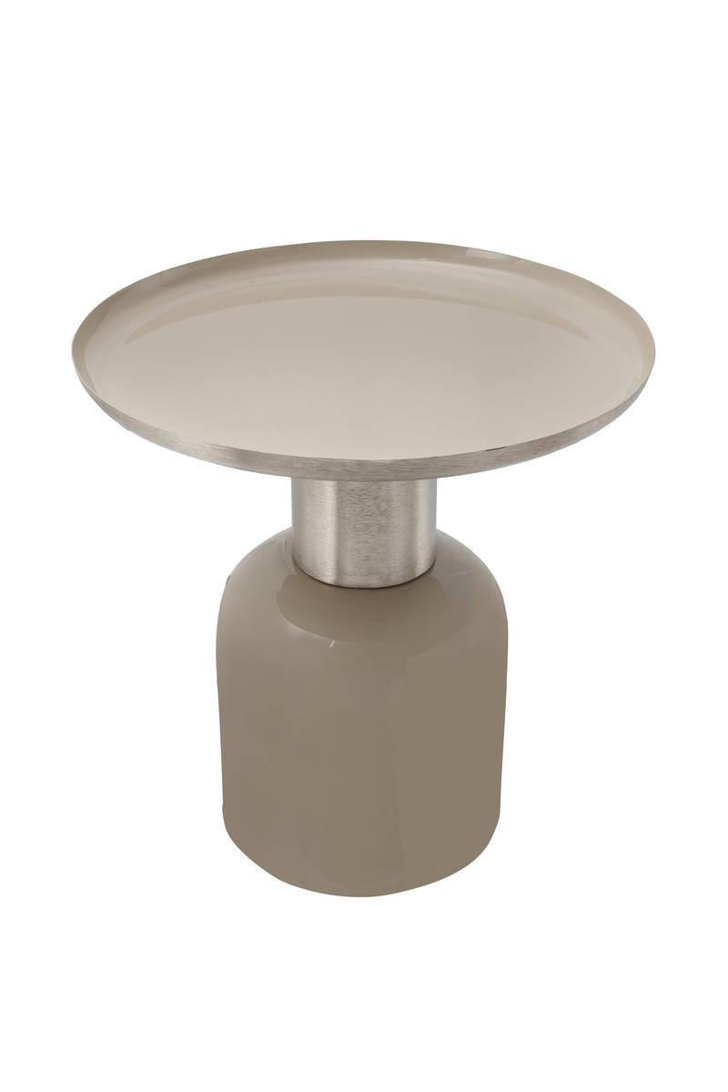 Beistelltisch Art Deco Silberfarben/Taupe - Taupe/Silberfarben, Trend, Metall (41/41/43cm) - Kayoom