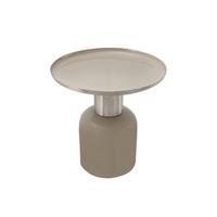 Beistelltisch Art Deco Silberfarben/Taupe - Taupe/Silberfarben, Trend, Metall (41/41/43cm) - Kayoom