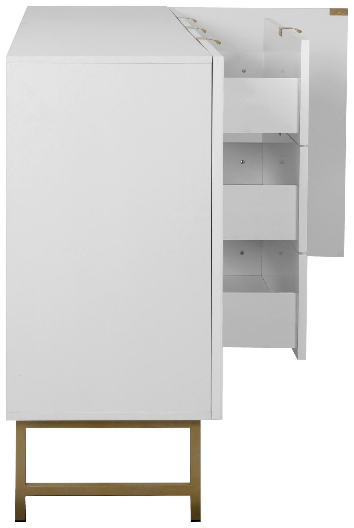 Sideboard Edinburgh 179 Cm Weiß - Goldfarben/Weiß, Design, Holzwerkstoff (179/90/41cm) - MID.YOU
