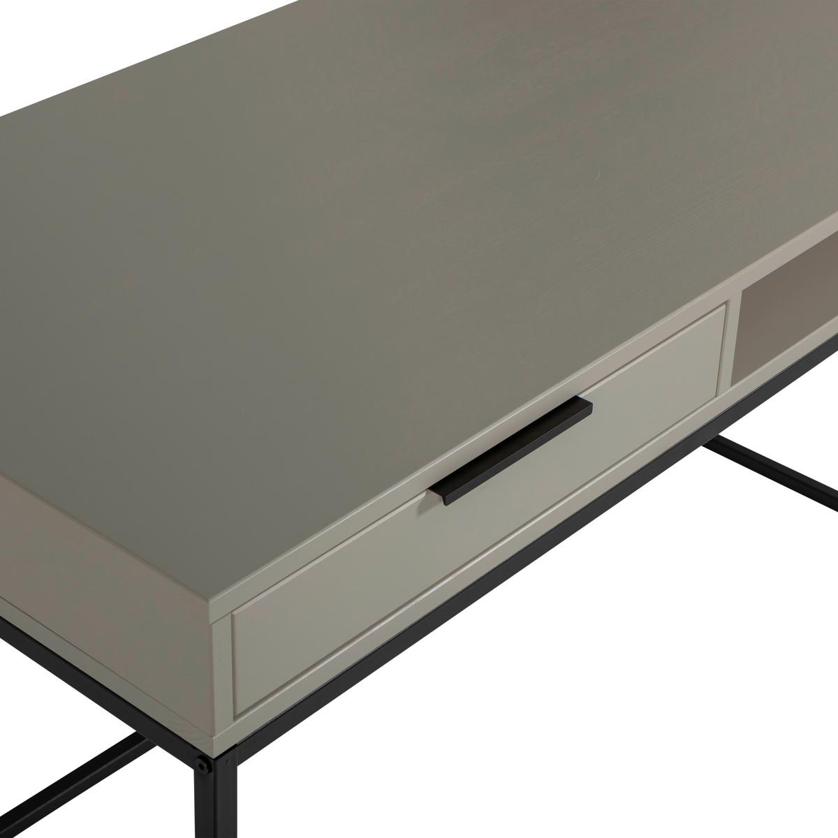 Schreibtisch Nore Grau B: 130 cm - Schwarz/Grau, MODERN, Holz/Metall (130/58/75cm) - Livetastic