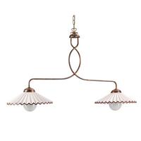 Kronleuchter 4257/2b - Bernsteinfarben/Bronzefarben, KONVENTIONELL, Keramik/Metall (100/32/115cm)