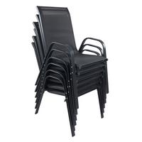 Gartenstuhl-Set Sonlas 6-teilig Anthrazit - Anthrazit, MODERN, Kunststoff/Metall (56/89/73cm) - MID.YOU