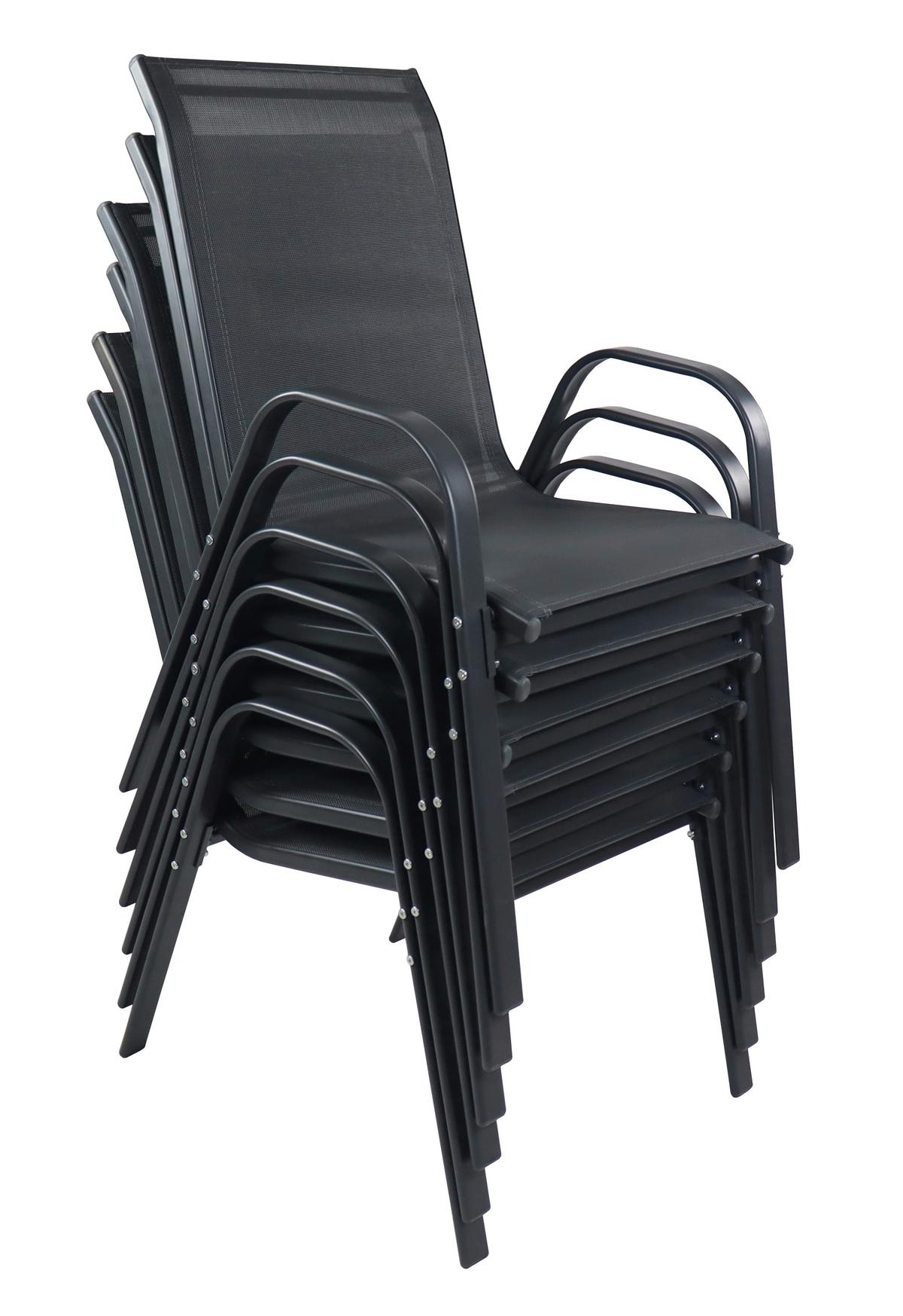 Gartenstuhl-Set Sonlas 6-teilig Anthrazit - Anthrazit, MODERN, Kunststoff/Metall (56/89/73cm) - MID.YOU