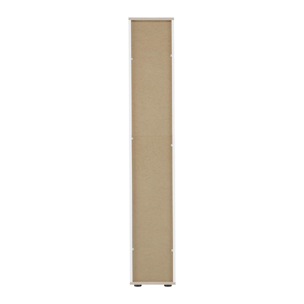 Hochschrank mit Offenem Fach Yasmin B:30cm Weiß/Eiche Dekor - Eichefarben/Schwarz, Basics, Holzwerkstoff (30/175/28,3cm) - MID.YOU