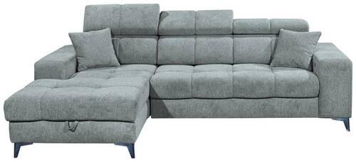 Ecksofa Sydney Hellblau S: 172/268 cm - Schwarz/Hellblau, KONVENTIONELL, Textil (172/268cm) - MID.YOU