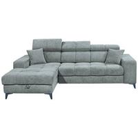 Ecksofa Sydney Hellblau S: 172/268 cm - Schwarz/Hellblau, KONVENTIONELL, Textil (172/268cm) - MID.YOU