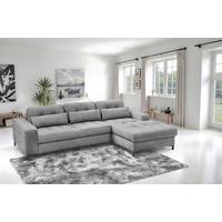 Ecksofa Bonito Grau, Schenkel: 255x176 cm - Schwarz/Grau, Design, Textil (260/176cm) - Livetastic