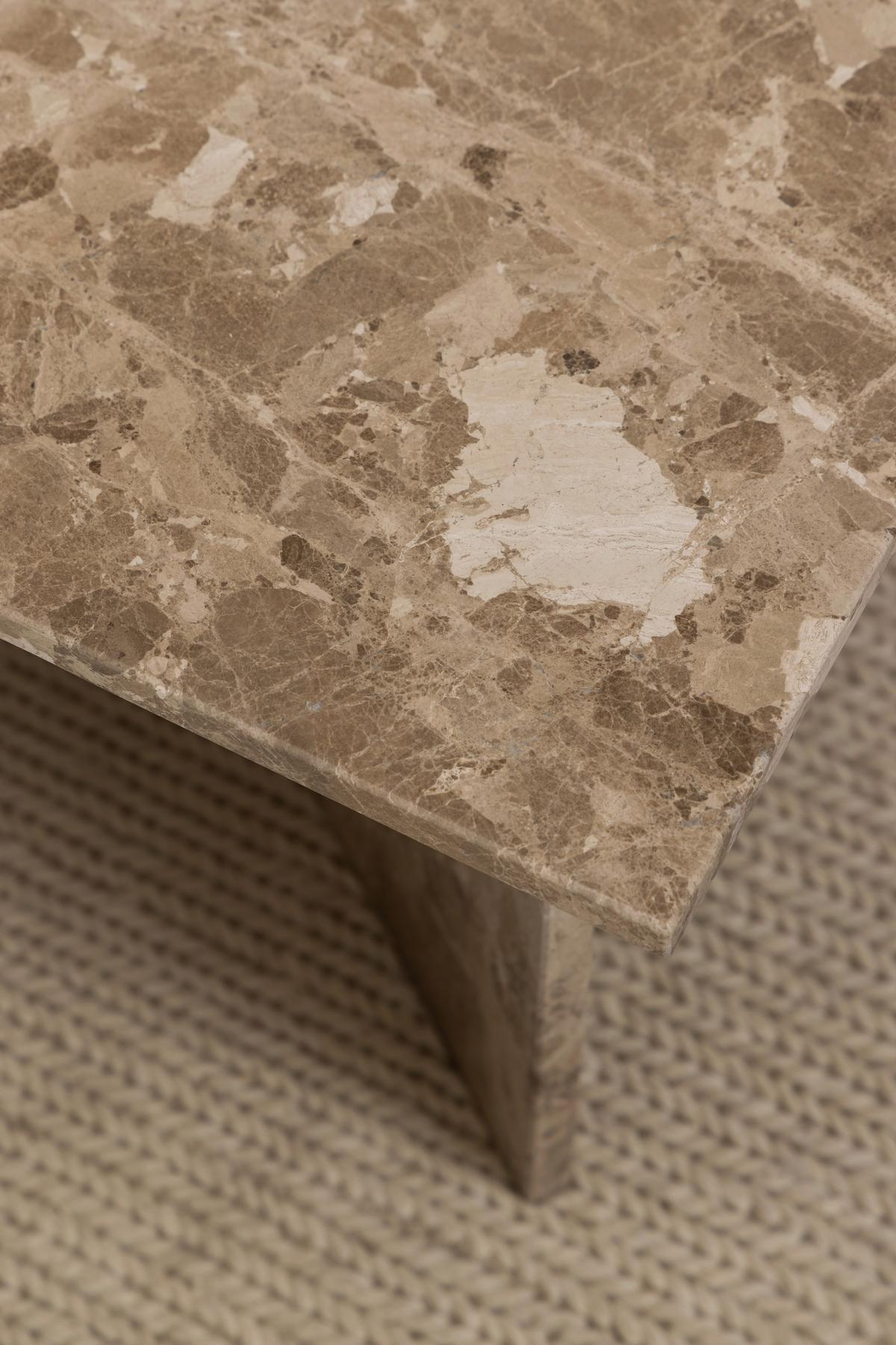 Couchtisch Vega Creme B: 70 cm - Creme, Design, Stein (140/70/42cm) - Livetastic