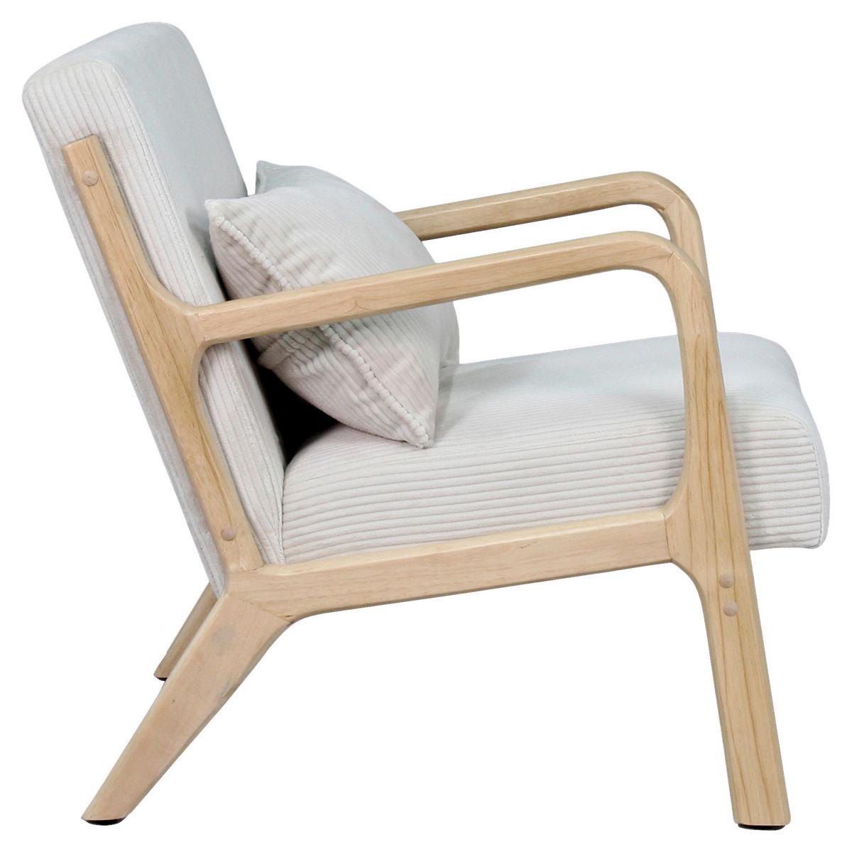 Sessel Nohr Elfenbeinfarben B: 65 cm - Elfenbein/Braun, Basics, Holz/Textil (65/81/76cm) - MID.YOU