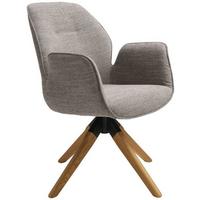 Drehstuhl Savona Grau Eiche Mit Drehbarer Sitzfläche - Naturfarben/Grau, MODERN, Holz/Textil (61/84/62cm) - MID.YOU