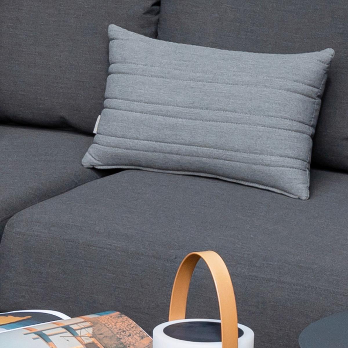 OUTDOOR-KISSEN LINE - Grau, MODERN, Textil (50/30cm) - Gardenson