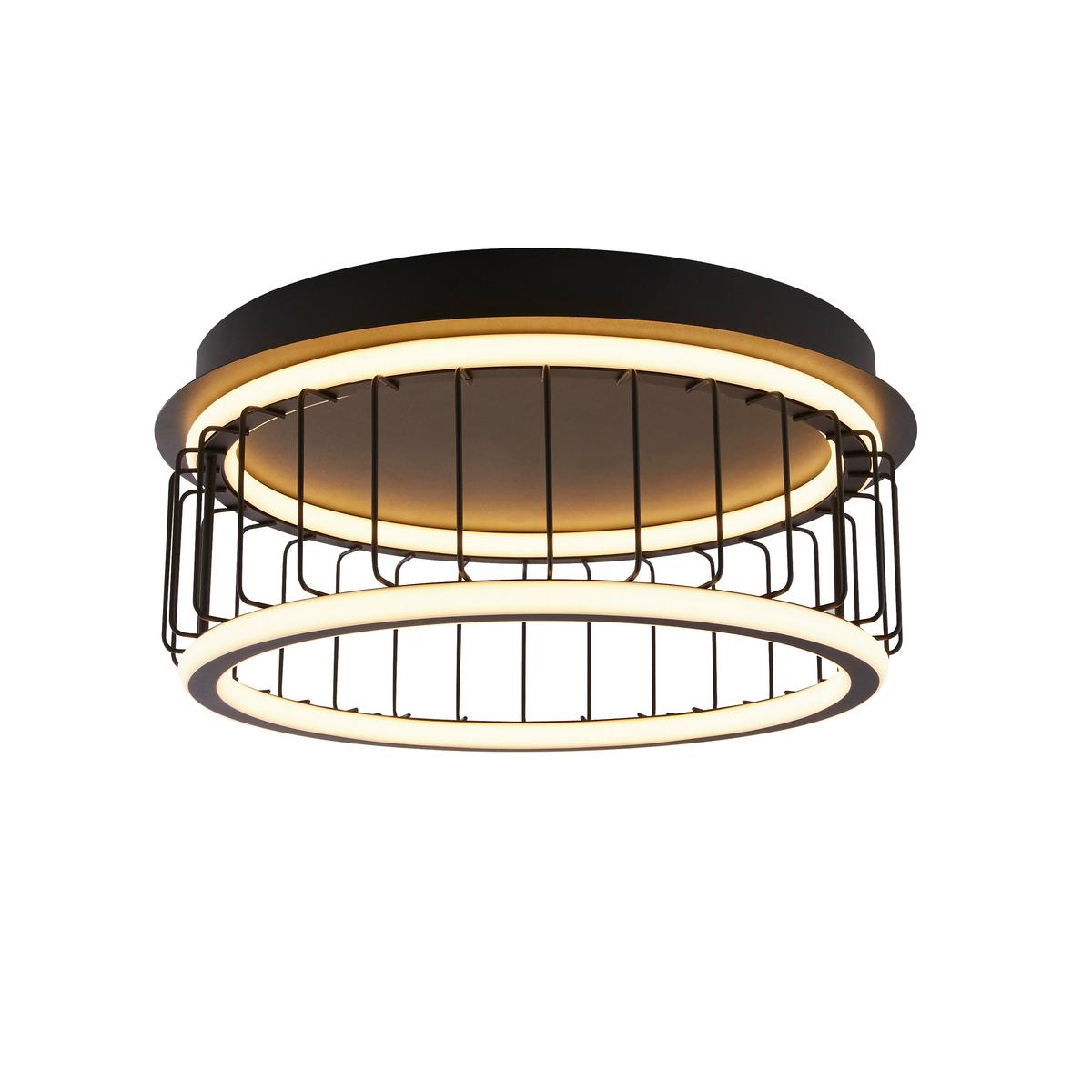 Led-deckenleuchte Circolo 54215-1bk - Schwarz, Design, Kunststoff/Metall (40/17,5cm)